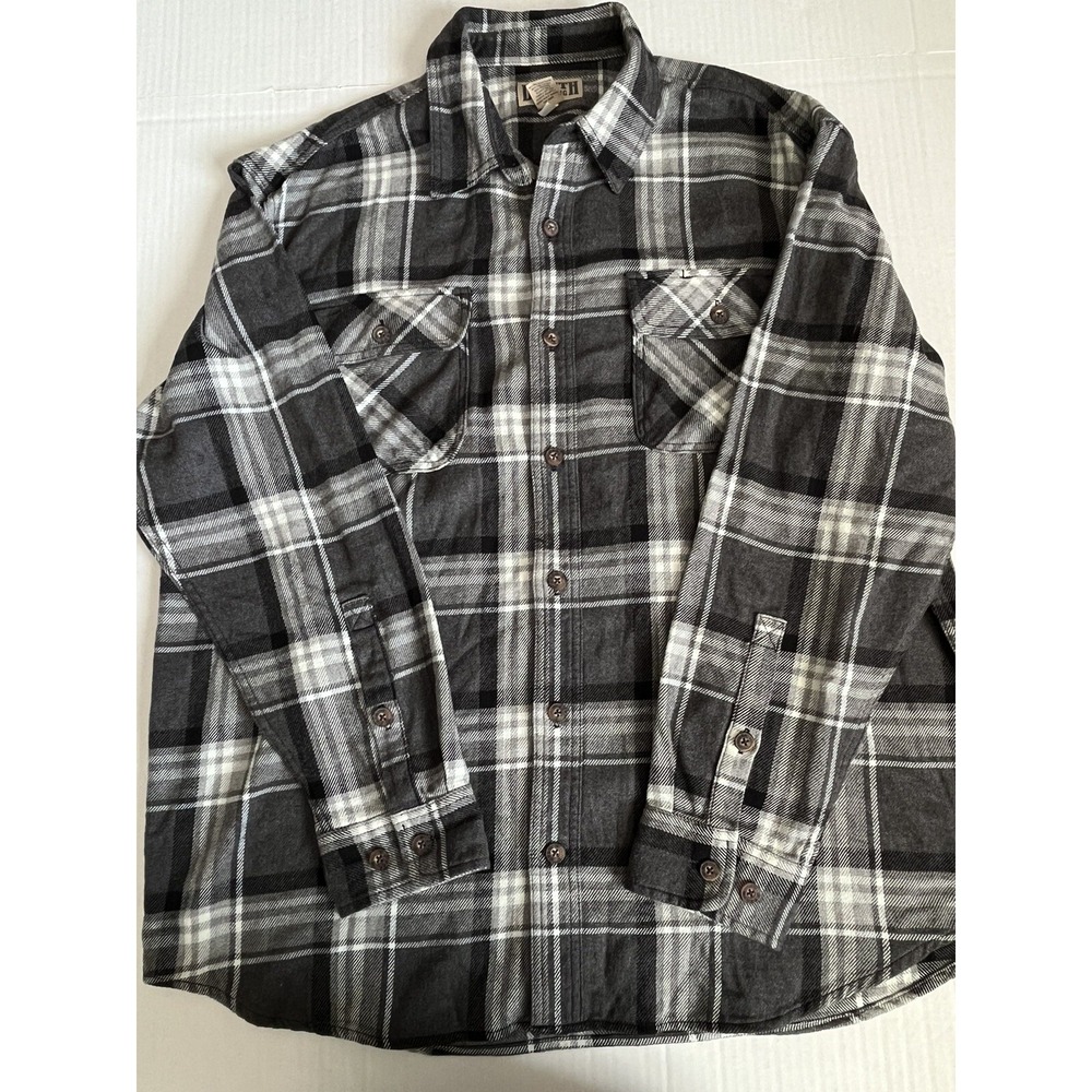 Duluth Trading Gray Plaid Flannel XL mens